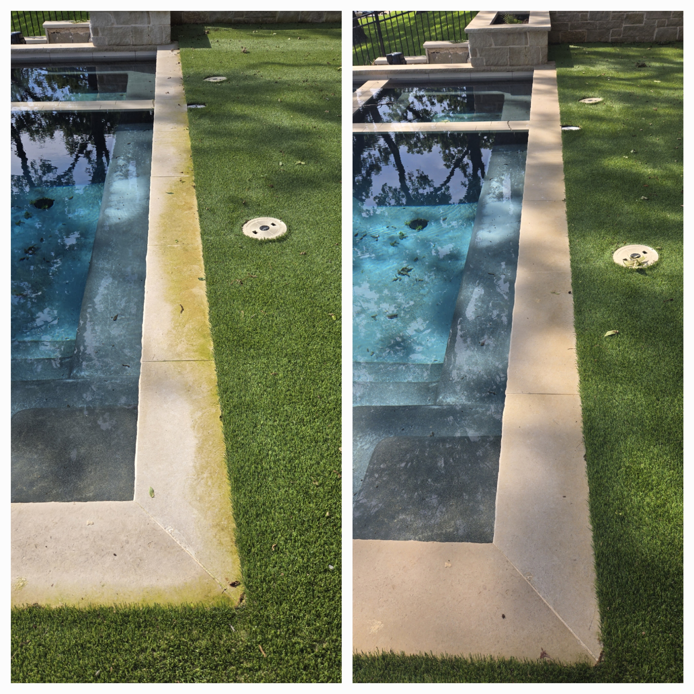 Top quality Stone cleaning around back yard and pool in Mabank, Texas 